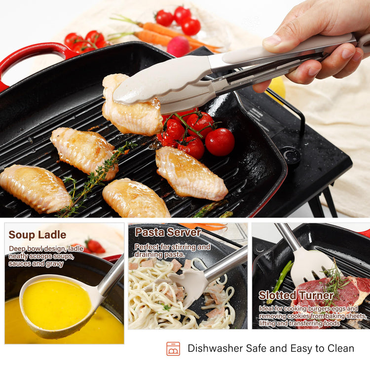 35 Pcs Silicone Cooking Utensils Set BPA Free 446°F Heat Resistant (35 Count)