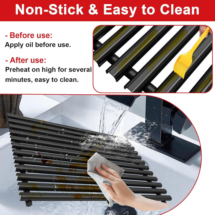 DELSbbq 17.4" x 11.8" Grill Cooking Grates for Weber Spirit 300, Spirit 700, Genesis Silver B/C, Genesis Gold B/C, Genesis Platinum B/C, Genesis 1000-3500,Grill Grates Replacement for 7525 7526 7638