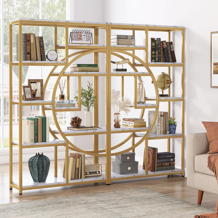 Bookshelf Industrial Etagere Bookcase (2 Count)