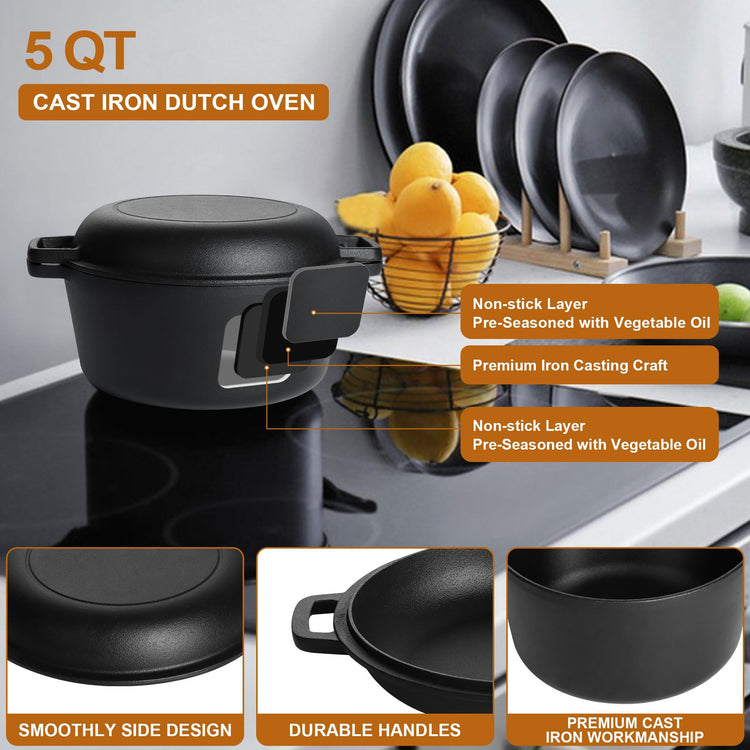 Pre Seasoned Cast Iron Dutch Oven