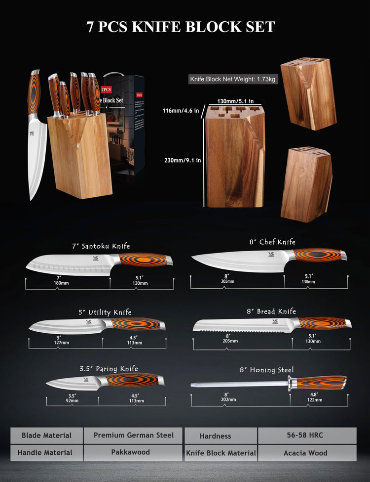 7pcs Knife Block Set (7 Count)