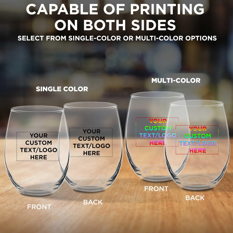 Custom Stemless Wine Glasses in Bulk by ARC Perfection (100 Count)