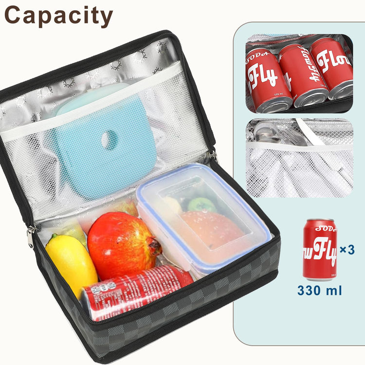 Small Insulated Lunch box Portable Soft Bag Mini Cooler Thermal Meal Tote Kit with Handle for Work