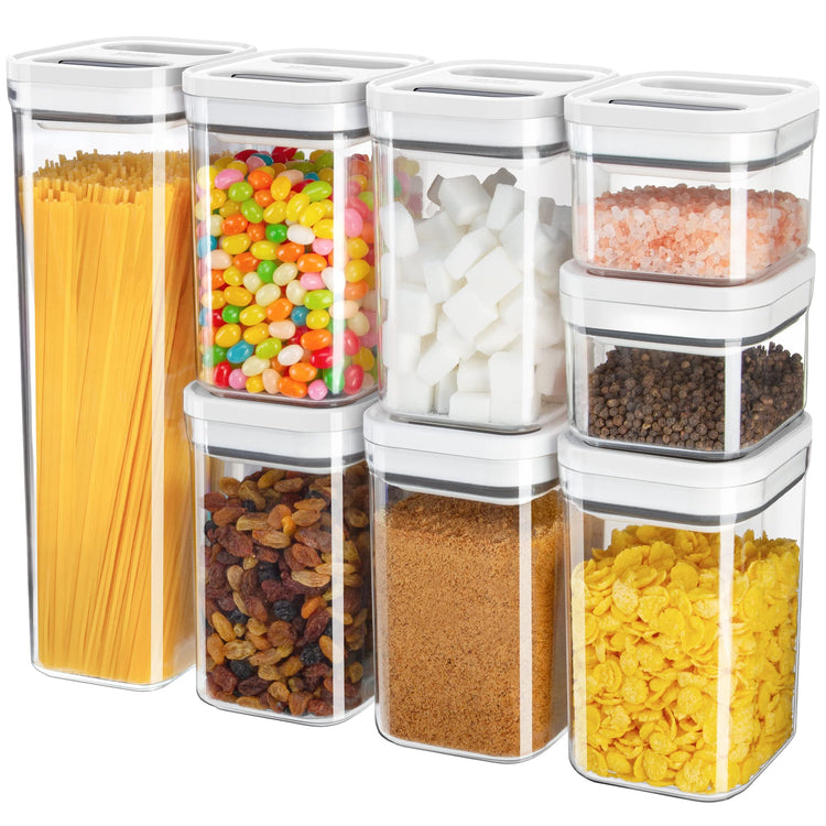 8 Piece Airtight Food Storage Container Set for Pantry Organization (8 Count)