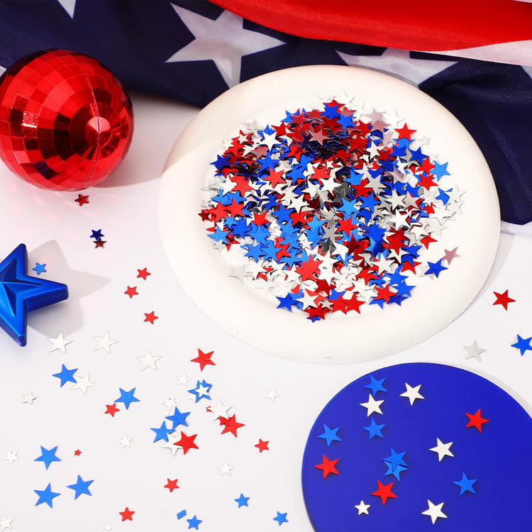4th of July Confetti Red White and Blue Table Decorations
