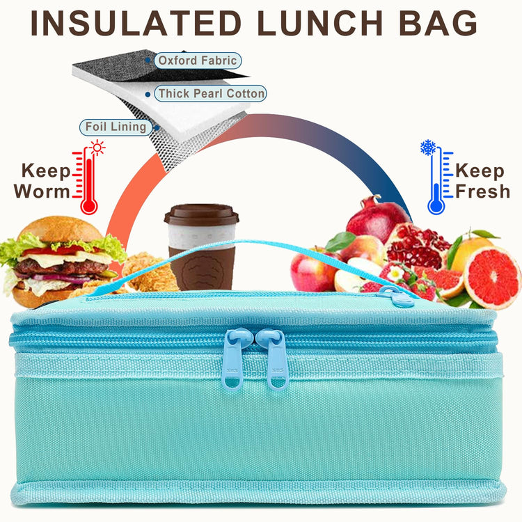 Small Insulated Lunch box Portable Soft Bag Mini Cooler Thermal Meal Tote Kit with Handle for Work & School