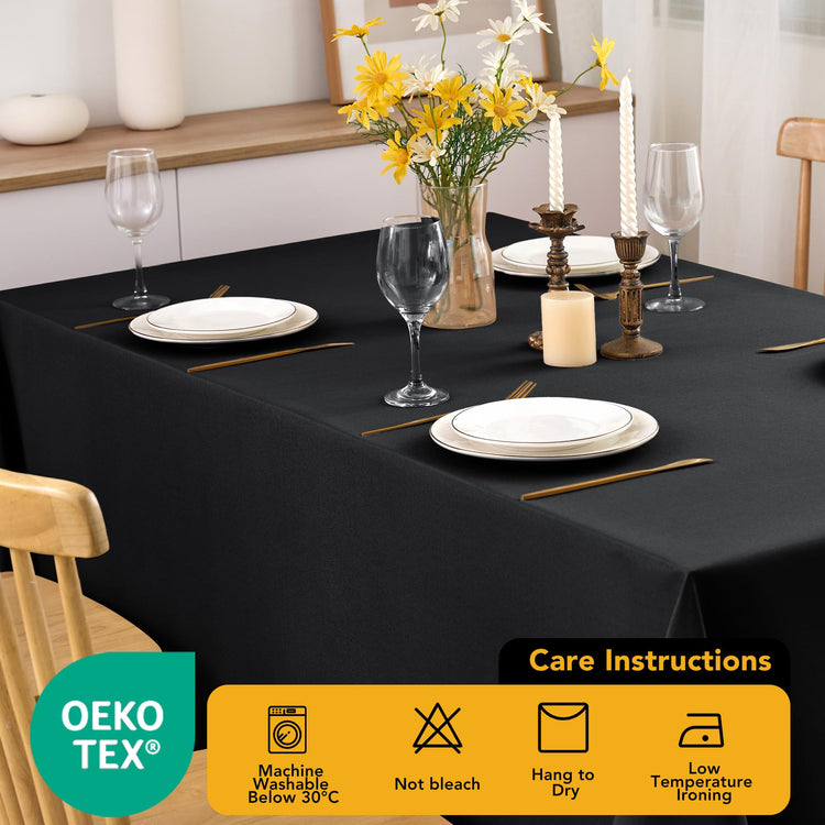 6 Pack Black Tablecloths for Rectangle Tables (6 Count)