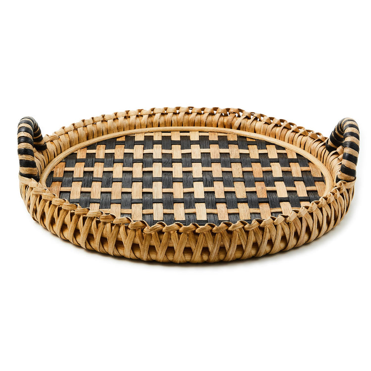 Woven Rattan Round Serving Tray