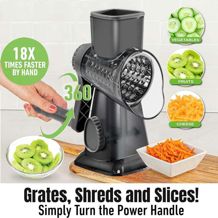 Cheese Grater Hand Crank Rotary Vegetables Shredder with Handle