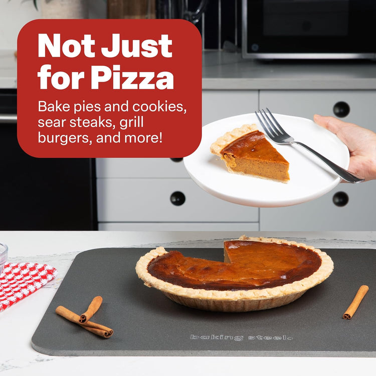 Baking Steel - The Original Ultra Conductive Pizza Stone (14"x16"x1/4") - The Original Baking Steel for Pizza & Bread for Indoor & Outdoor Use - Pre-Seasoned, Naturally Non-Stick Surface & Crack-Proof - Nestoria