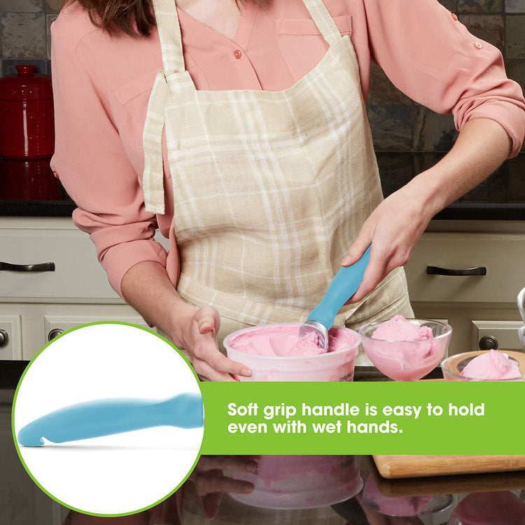 Stainless Steel Ice Cream Scoop with Soft Grip Handle