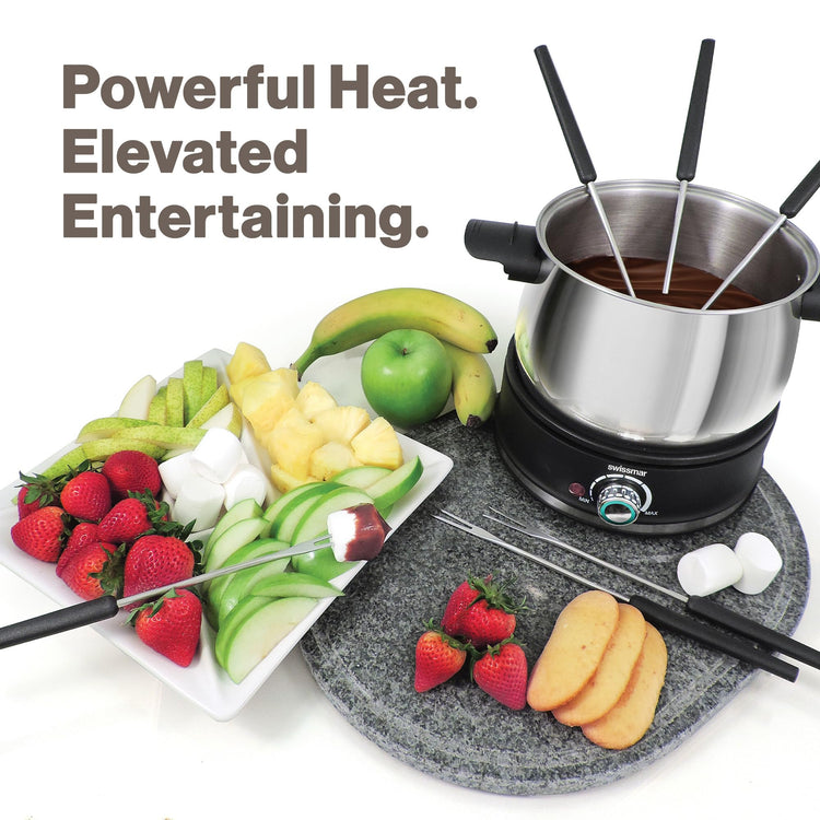 Arolla 10 Pieces Stainless Steel Electric Fondue Set