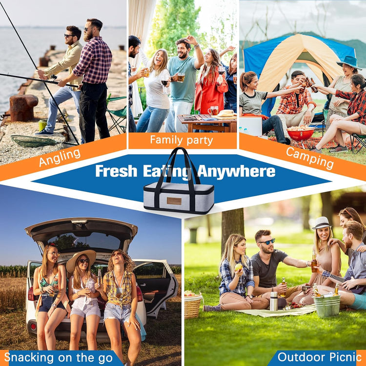 Chilled Portable Snackle Box Container with Reusable Ice Pack Bonus Insulated Bag 12 Compartment Divided Serving Tray Summer Beach Essentials for Charcuterie Snack Road Trip Picnic Keep Food Fresh