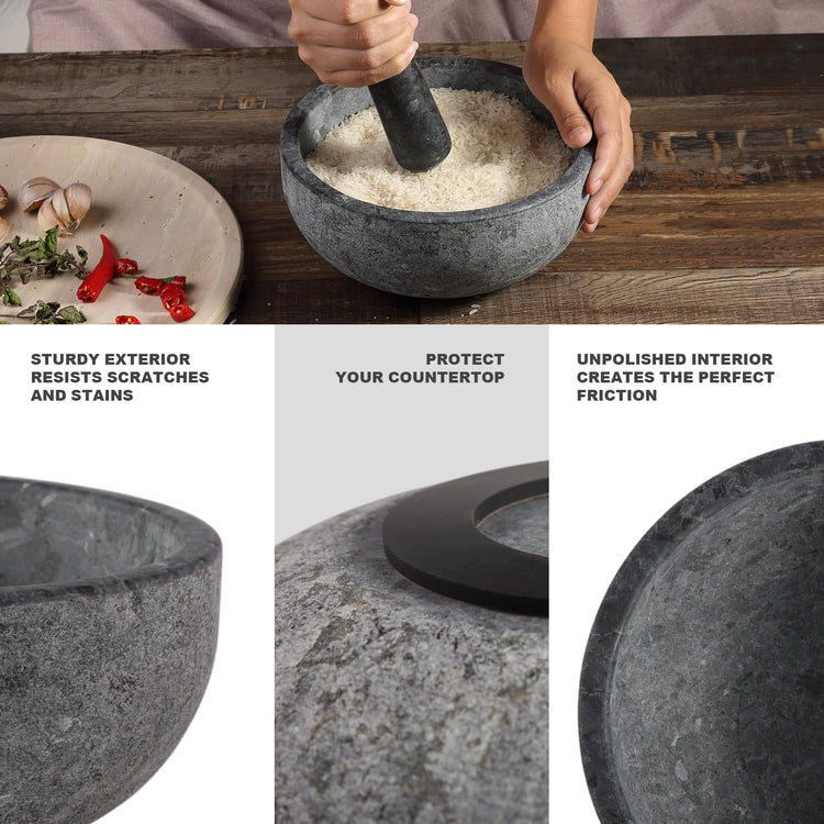Natural Granite Mortar and Pestle Set