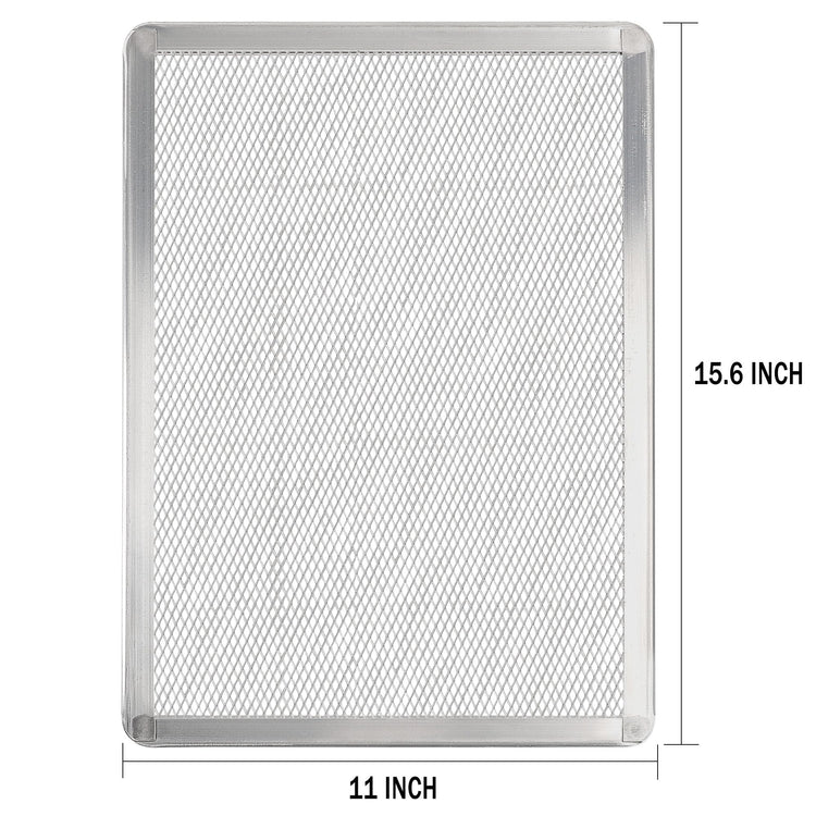 Pizza Screen 11 x 16 Inch 2 Pack Rectangular Aluminum Pizza Pan Restaurant (2 Count)