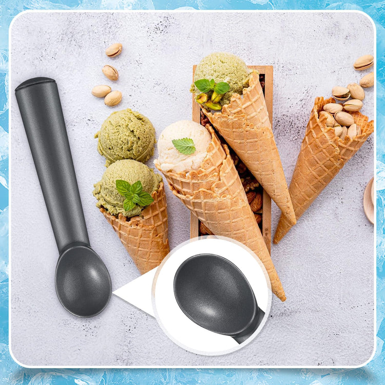 3 Pieces Ice Cream Scoop 7 Inches Nonstick Anti Freeze Ice Cream Scooper with Comfort Handle Aluminum Alloy Design Professional Ice Cream Scoop Easy Clean for Gelato Cookie Sorbet (3 Count)