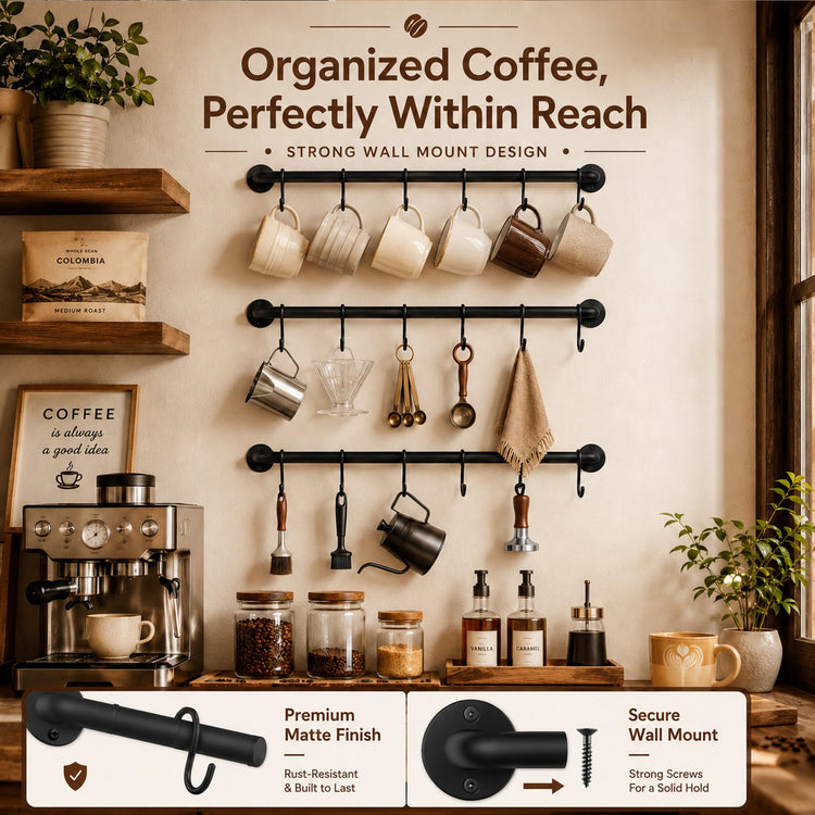 Coffee Mug Holder Wall Mounted (3 Count)