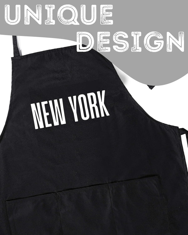 InnoBeta New York City Skyline Apron, Unisex Adult, Kitchen Apron with Pockets and Adjustable Neck Strap