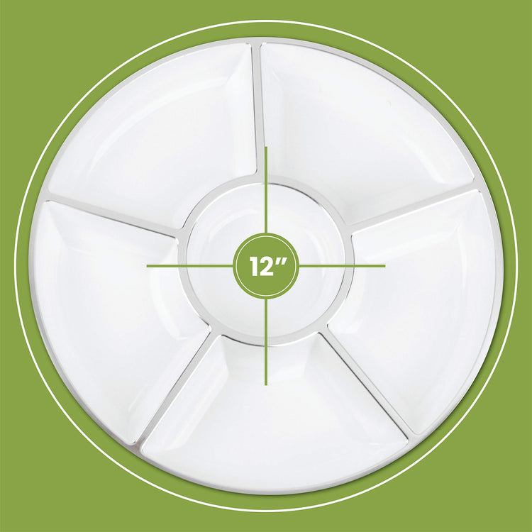 6 Sectional Round Plastic Serving Tray