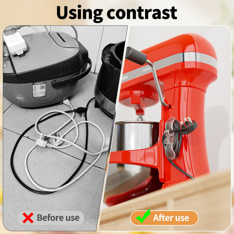 6PCS Clear Cord Organizer for Appliances
