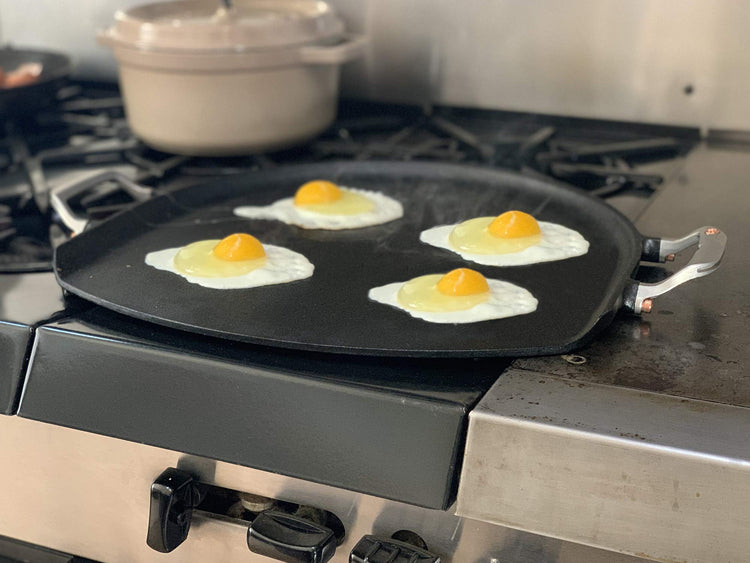 Cast Iron Grill Skillet and Pan with Forged Handles for Pizza