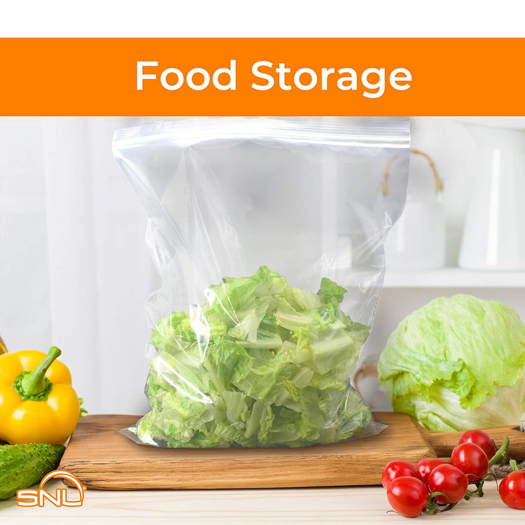 SNL Quality Zipper Lock Reclosable Clear Disposable Plastic Bags, Strong | 10" X 13" - 2 MIL - 100 Bags