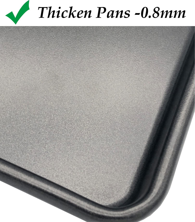 Small Cookie Sheets 11X9 Inch 2Pcs Mini Baking Pan Toaster Oven Tray Nonstick Thicken Brushed Carbon Steel Magnetic No Warp 1 to 2 Person Bakeware By HYTK (2 Count)