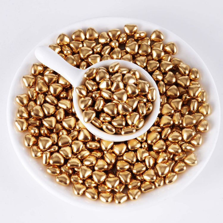 Gold Heart Shapes Sprinkles (4.58 Ounce)