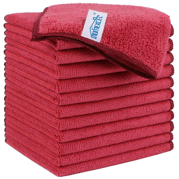 Red Microfiber Cleaning Cloth (12 Count)