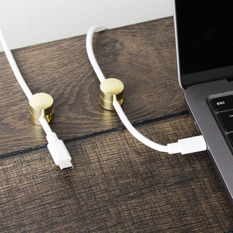 Cable Anchors for Desk Organization Gold