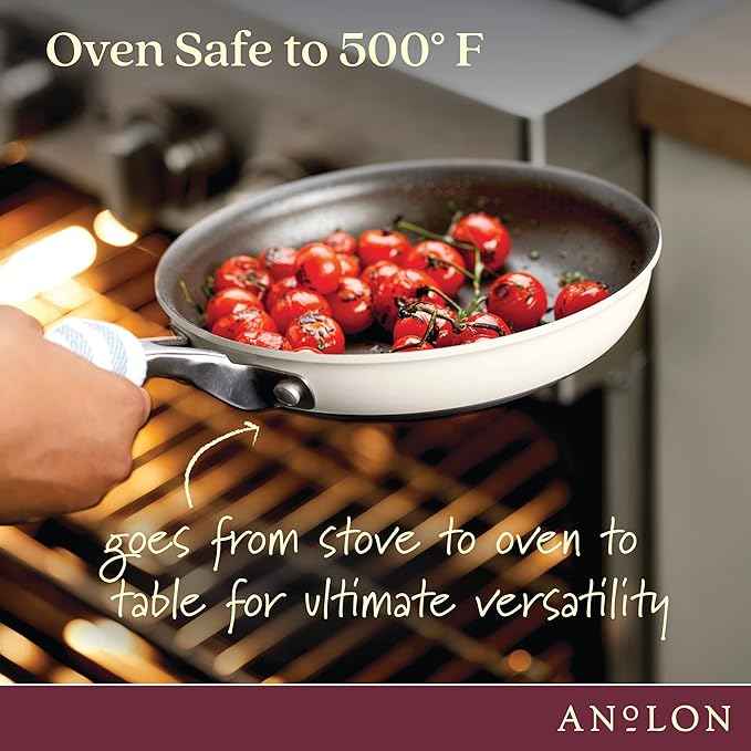 Anolon Achieve Hard Anodized Nonstick Frying Pan/Skillet, 10 Inch, Cream