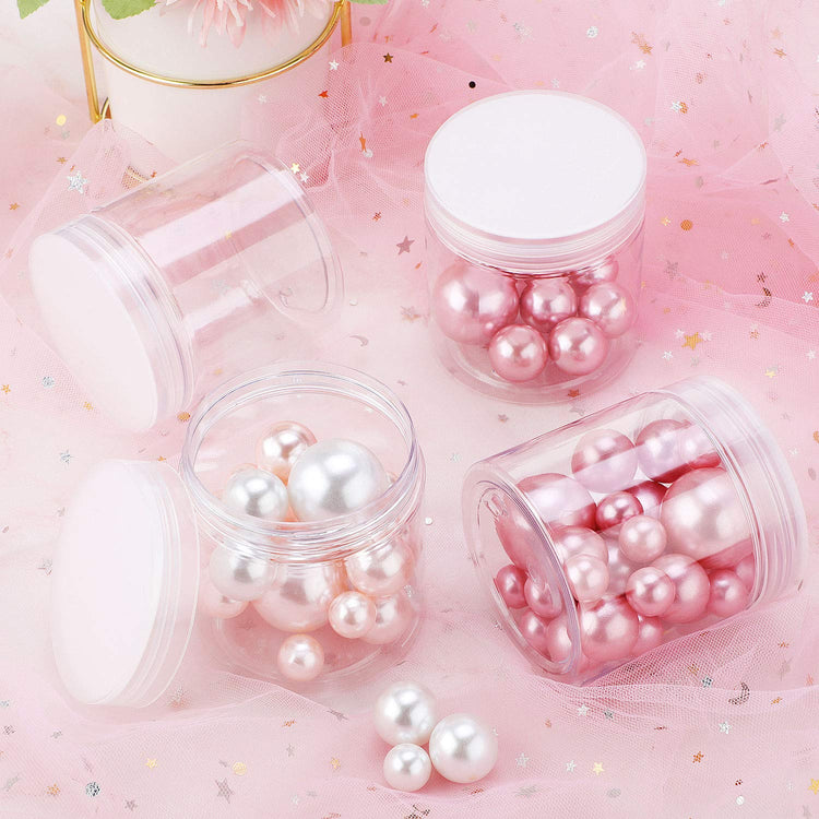6 Pack 8 oz Plastic Jars Containers with Lids Wide (6 Count)