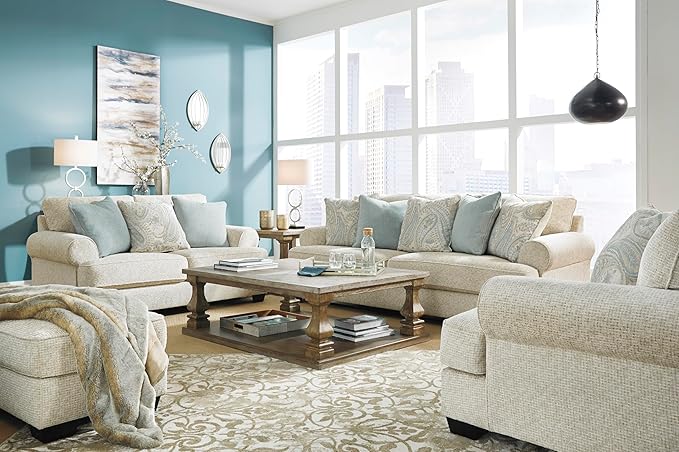Signature Design by Ashley Monaghan Classic Upholstered Oversized Chair with Toss Pillow, Light Brown