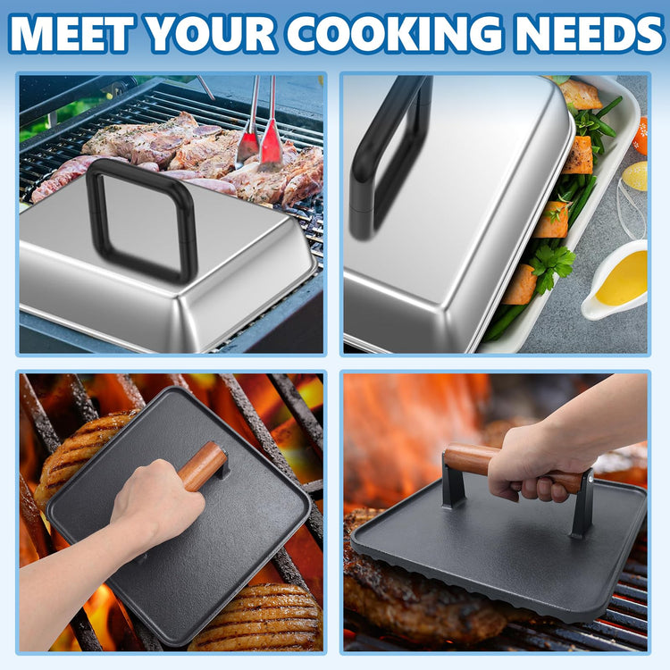 Griddle Basting Cover Dome & Square Burger Press for Blackstone Accessories
