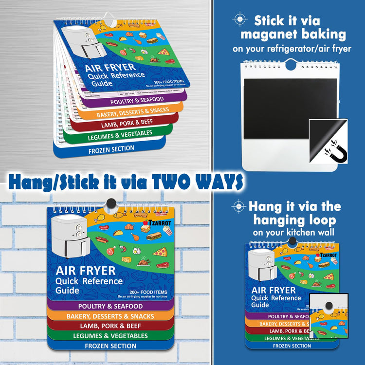 Air Fryer Magnetic Cheat Sheet Set