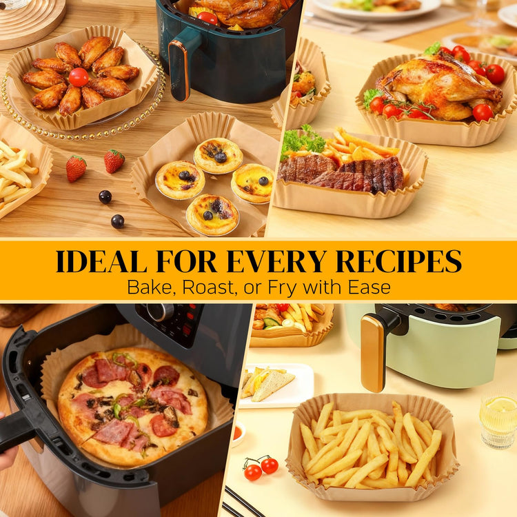 Disposable Square Air Fryer Liners for 5 to 8Qt Airfryer (100 Count)