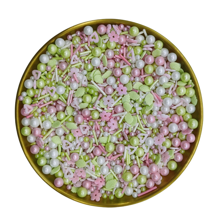 Flower Sprinkles Candy Mix Size Edible Pearls Cake Decorations Cupcake Toppers Cookie Decorating Perfect for Wedding Party Valentine Halloween Christmas Supplies 4.58OZ (4.58 Ounce)