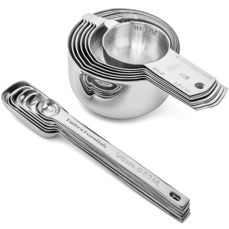 Stainless Steel Measuring Cups and Spoons Set