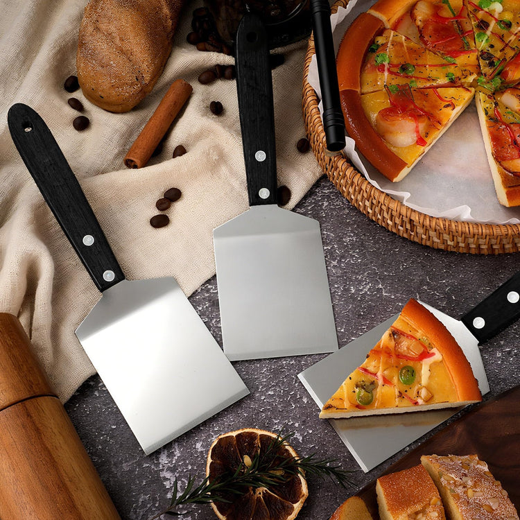 20 Pcs Pizza Spatula Stainless Steel Server Wood Handle Bulk (20 Count)