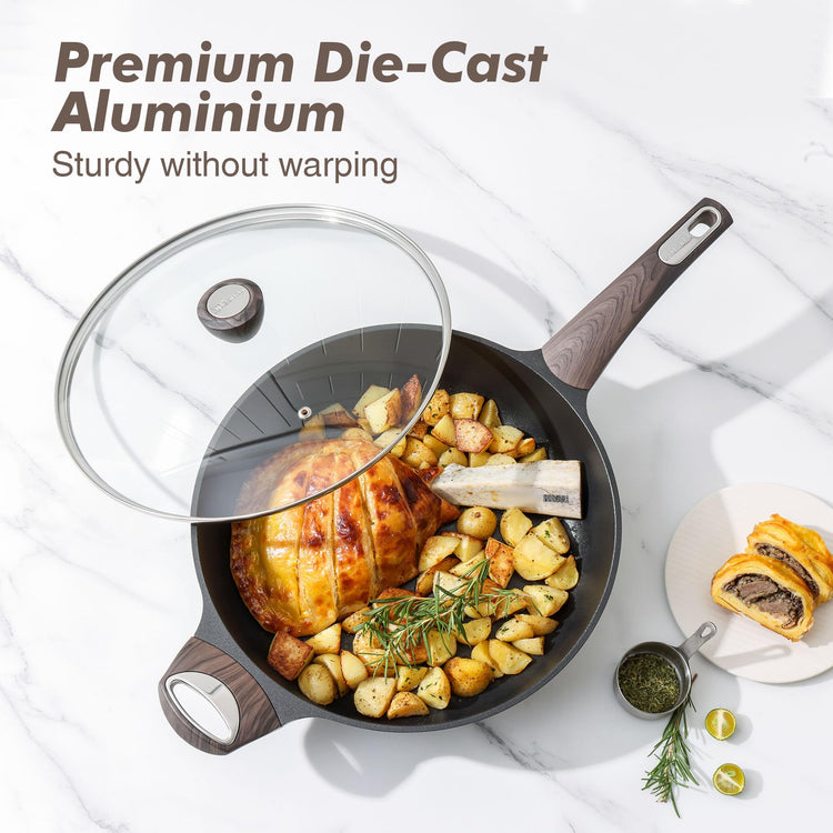 Nonstick Frying Pan Skillet with Lid