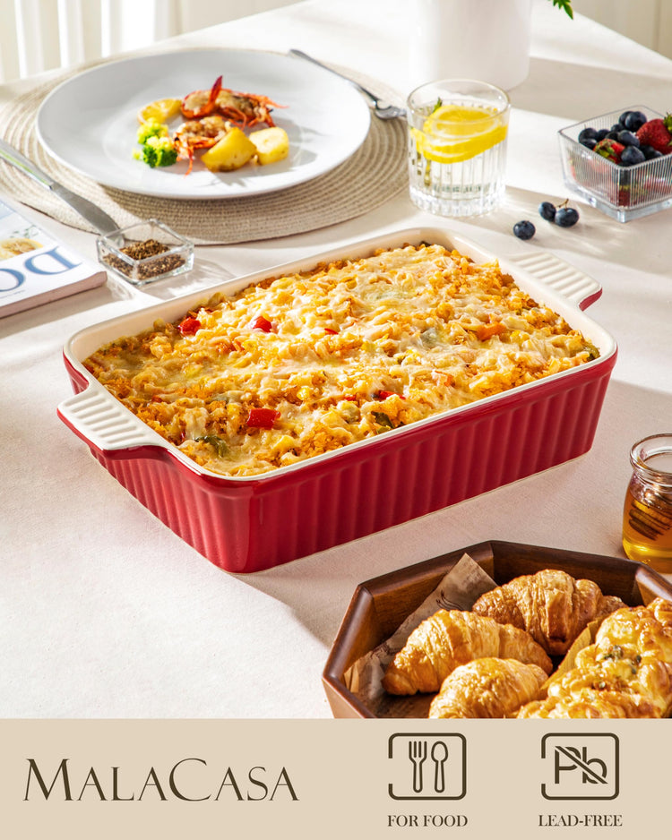 4.4 QT Ceramic Casserole Dishes for Oven