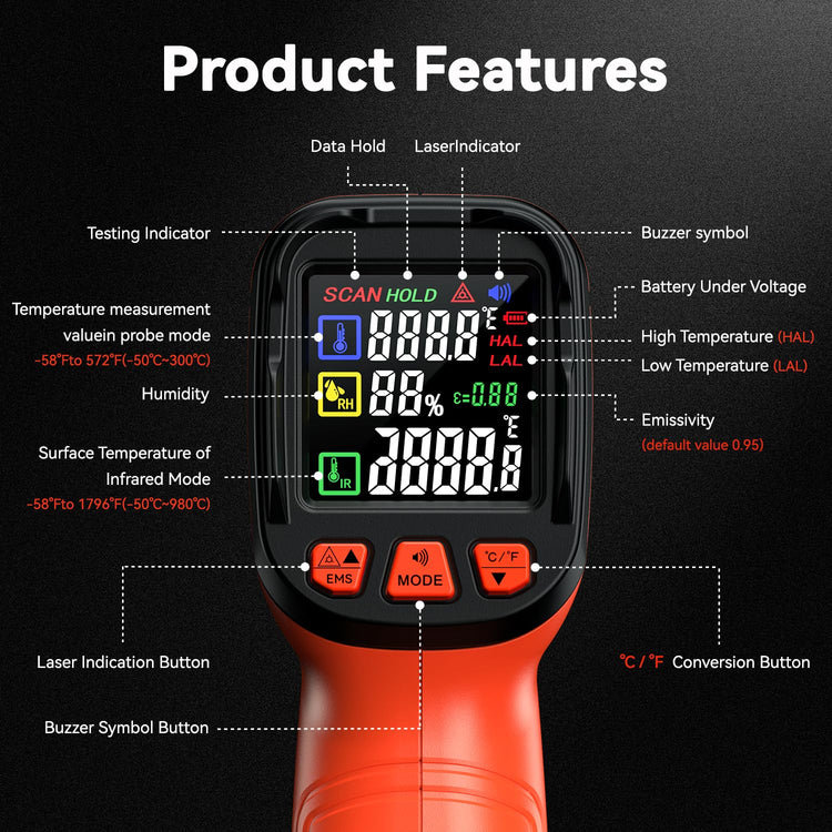 Infrared Thermometer Temperature Gun