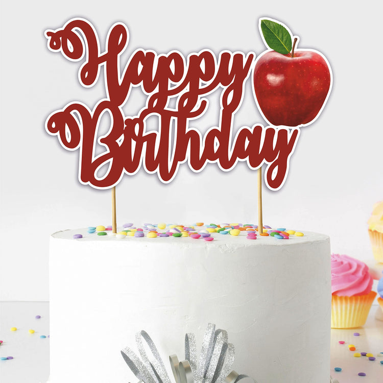 Apple Happy Birthday Cake Topper