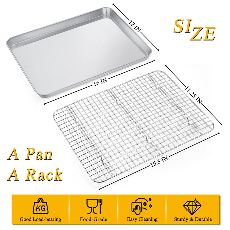 16 Inch Baking Sheet Pan and Cooking Rack