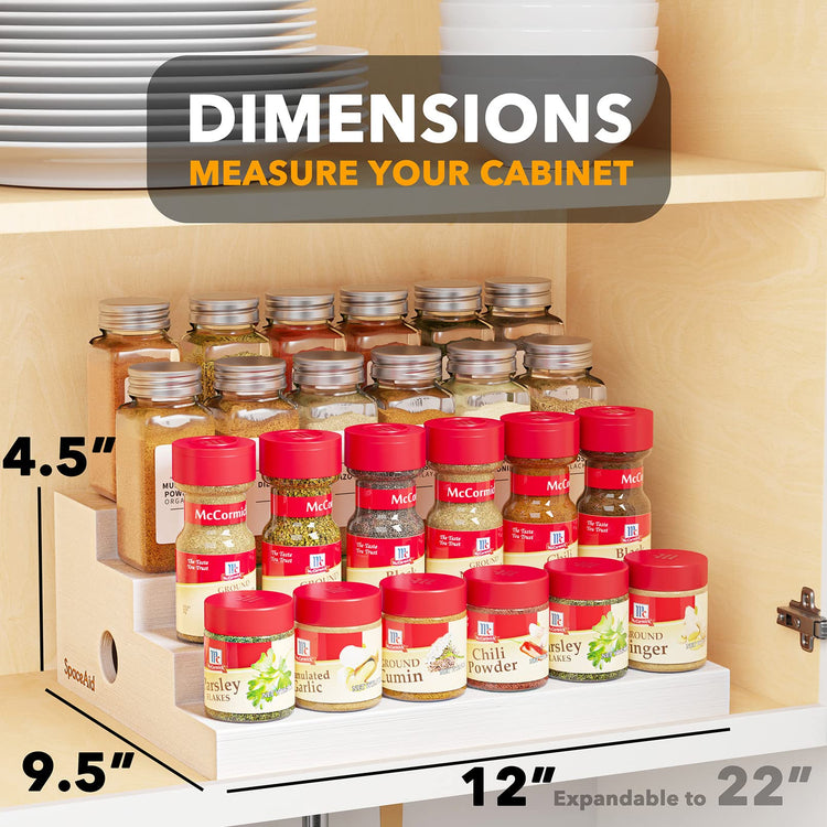 Bamboo Spice Rack Organizer for Cabinet