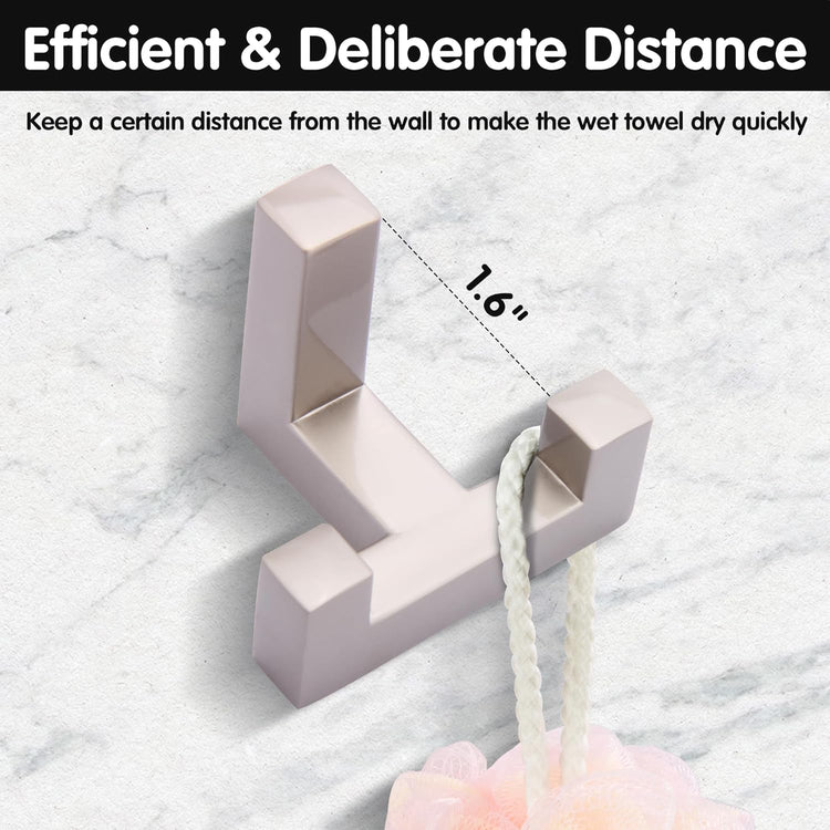 5 Pack Heavy Duty Coat Hook Wall Mount with Screw Retro Double Coat Hook Utility Hook for Coats, Scarves, Bags, Towels, Keys, Hats, Mugs (Dark Sliver)