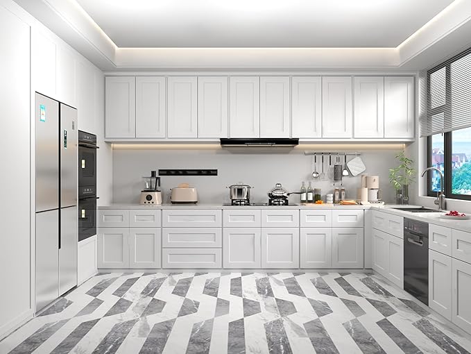 36 Inch Laundry Room Cabinets Wall Mounted, Solid Wood Over The Toilet Storage Cabinet, Bathroom Organizer Cabinets with 2 Shaker Door & Shelves, Easy to Assemble for Kitchen, Garage - White