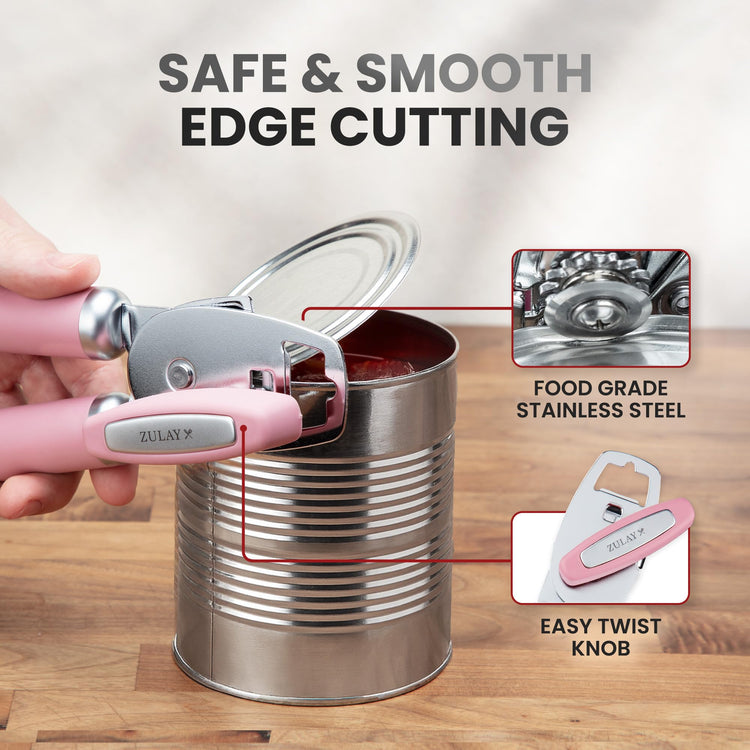 Heavy Duty Stainless Steel Can Opener Manual with Bottle Opener