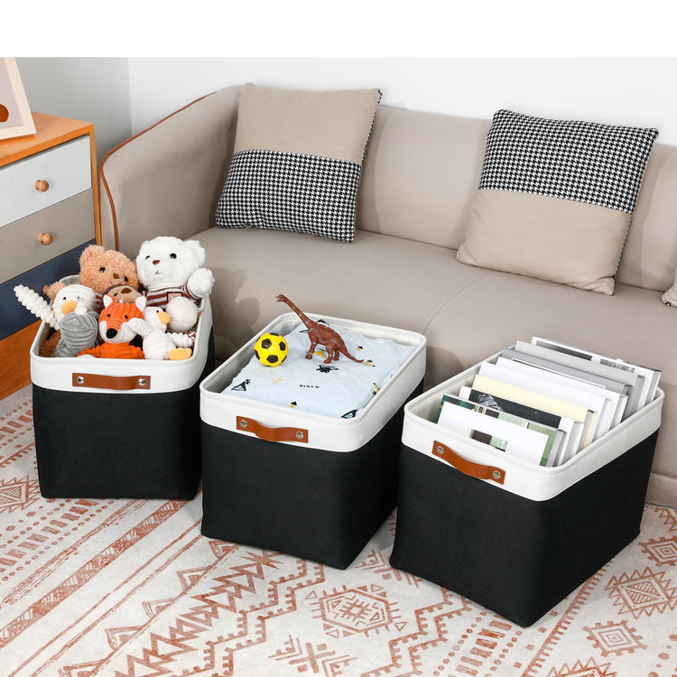 Large Storage Baskets Fabric Storage Bins (3 Count)