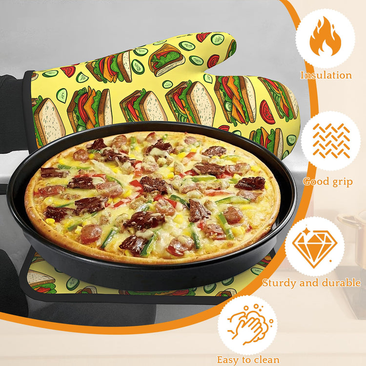 Cute Sandwich Oven Mitts and Pot Holders (4 Count)